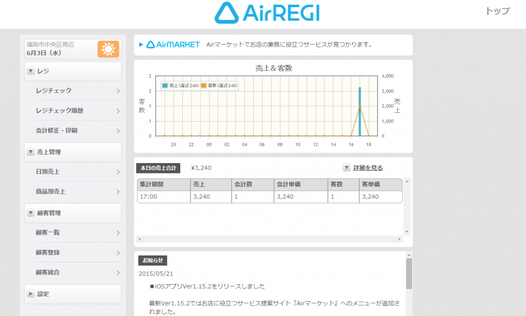 airREGI-uriage